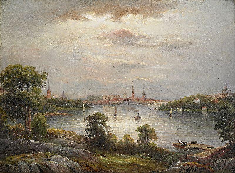 Ernfried Wahlqvist Stockholm from Stora Essingen China oil painting art